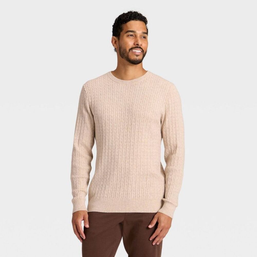 Goodfellow & Co - Men's Soft Knit Cable Sweater - Goodfellow & Co Oa Oatmeal